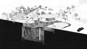 Centre of Independent Culture OXYMORON by Sara Sochová from the Faculty of Architecture of the BUT | visualization: author of the design